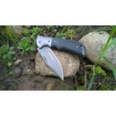 BOKER Grey Eminence Scyzoryk składany z kompaktową czarną rękojeścią z micarty, stal 440A
