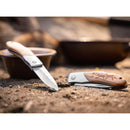 Nóż kieszonkowy BOKER Caveman Steel 440A, niepowlekana, stalowa, zdobiona drewnianą rękojeścią