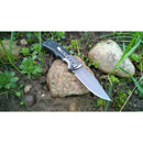 BOKER Grey Eminence Scyzoryk składany z kompaktową czarną rękojeścią z micarty, stal 440A