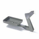 Foldable ESBIT solid fuel stove in titanium gray, lightweight and compact for camping and outdoor use.