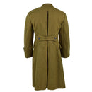 original Romanian wool trench coat, military heavy shinel overcoat, khaki color