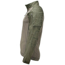 Olive green Mil-Tec military tactical combat shirt with zippered pockets and breathable fabric for outdoor use.