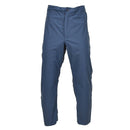Original British Royal Air Force waterproof blue rain trousers with durable fabric and functional design for wet weather use.