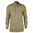 Original Bulgarian army olive khaki shirt jacket combat military long sleeve - GoMilitar
