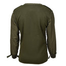 Back view of original Dutch army M65 waterproof military parka with lined trilaminate fabric in olive green