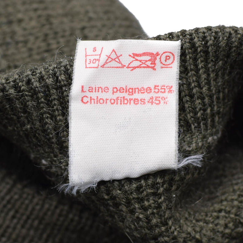 Prawdziwy francuska armia pullover oliwkowa skocznia sweter wojskowy