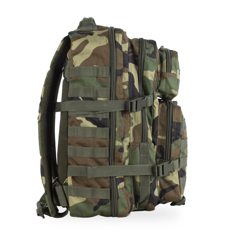 MIL-TEC Assault Trekking Rucksack 36L Backpack Woodland Camo Turing Daypack
