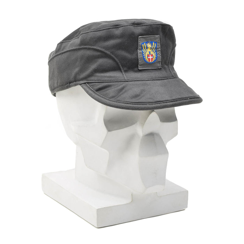 Oryginalny duński wojskowy szary czapka armii lekkie, składane flapy w stylu vintage nowe