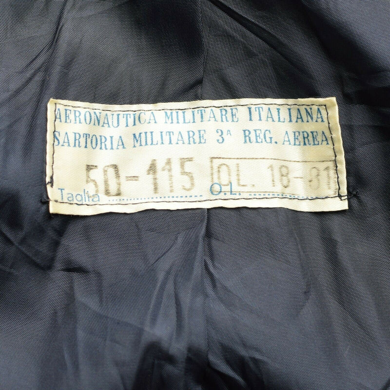 Oryginalny włoska armia wełniana płaszcz Blue wojskowy Air Force Long Coat