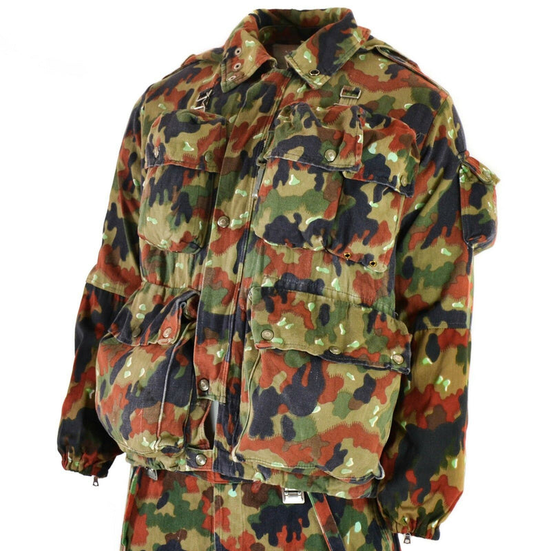 Oryginalna szwajcarska kurtka armii M70 Alpenflage Camo Sniper Combat z kapturem parka