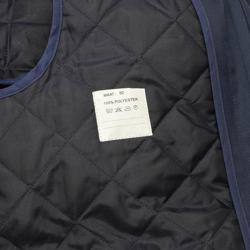 Oryginalny holenderski problem wojskowy męski piosenek przeciwdeszczowy liniowiec Trenchcoat Solid Blue