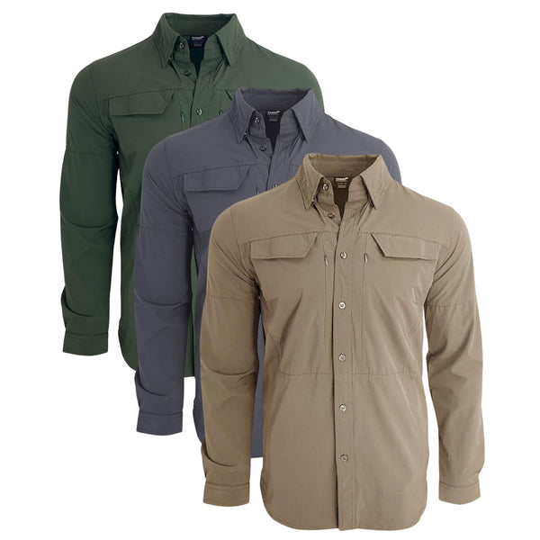 TEXAR DŁUGO-SLEEVE WOJSKA Koszula Slim Fit Trwałe odzież Klasyczne koszule armii