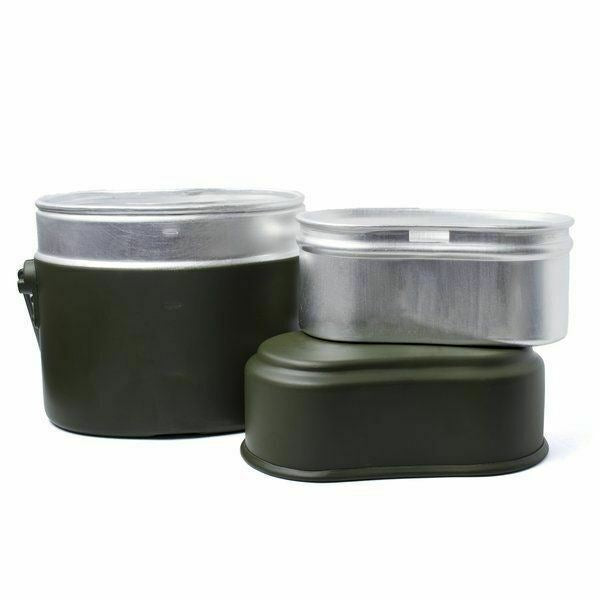 BW Niemcy w stylu armii Mess Mess Kit Aluminium Wojskowy Pot Pic 3 sztuki Zestaw Repro