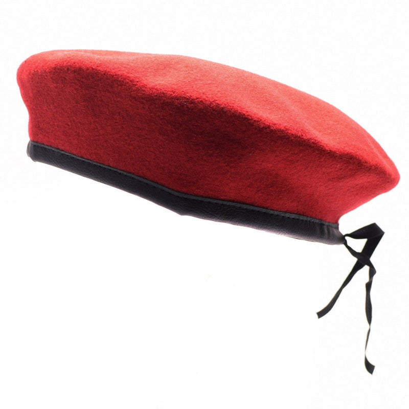 Oryginalny armia niemieckiej koralowca czerwona beret command command cape wełna nowa nowa