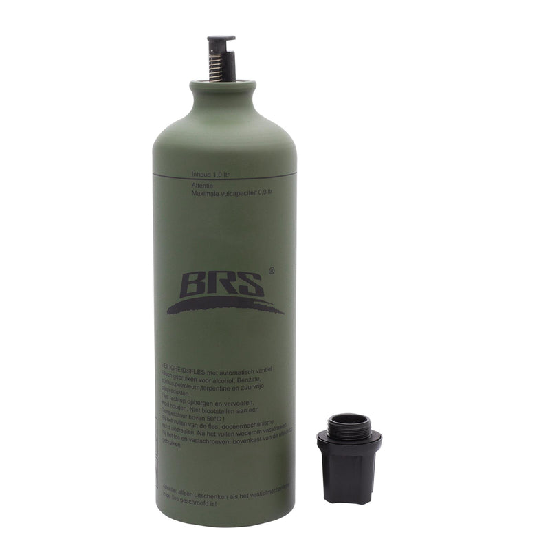BRS aluminium 1 litrowy płynny butelka paliwa lekka przykręcona dysza czapka oliwka nowa