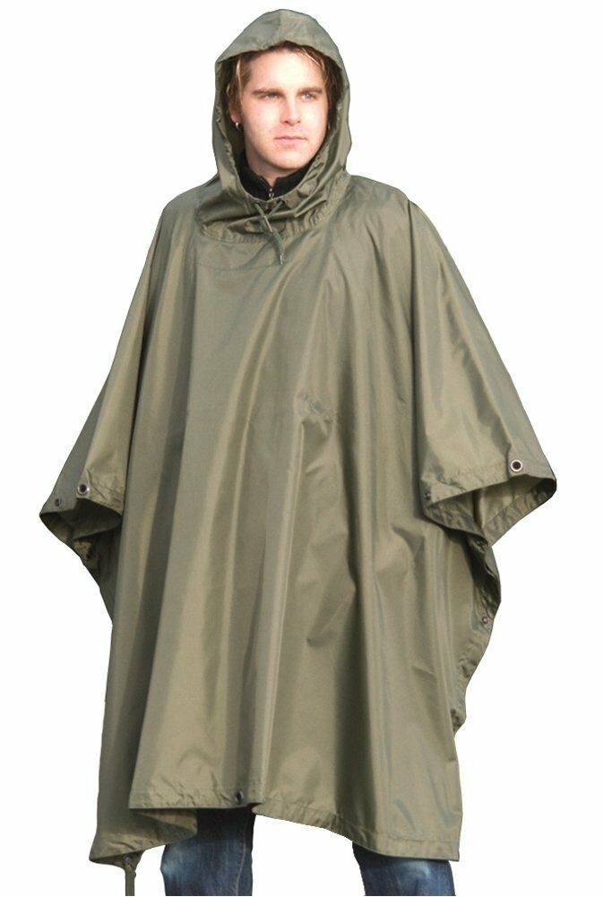 Wodoodporny deszcz w stylu armii marki Ripstop Poncho Cape Military O.D Olive Green
