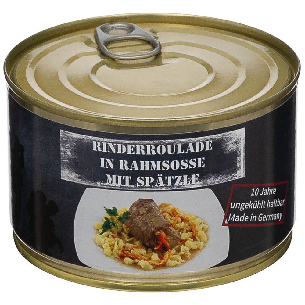 MFH Makaron z roladami wołowymi Posiłek w puszkach 400 g Long-Life Emergency Food Niemcy