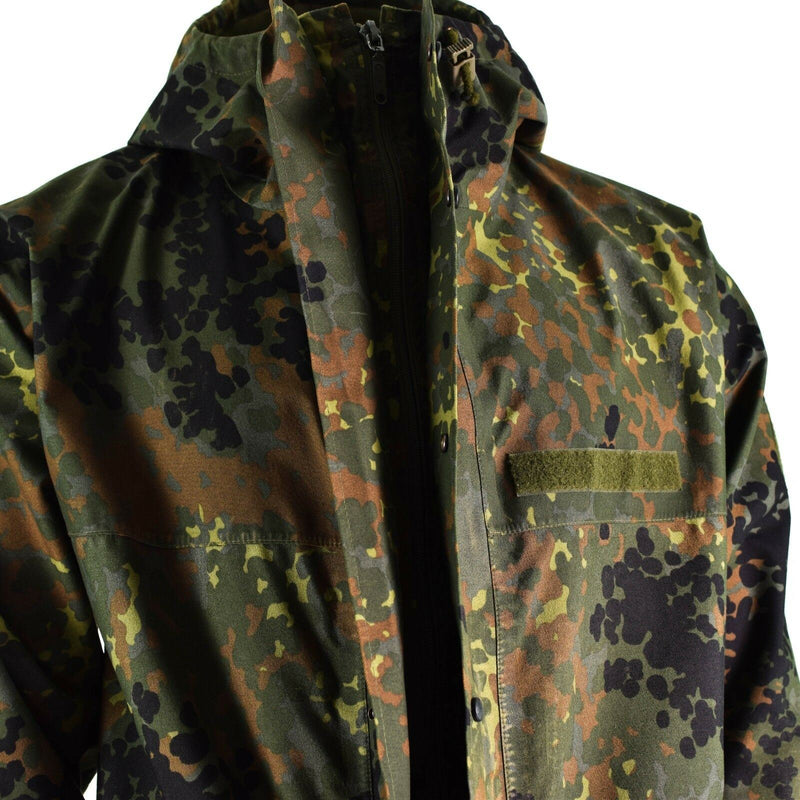 Oryginalna niemiecka kurtka polowa Goretex Flecktarn Wodoodporny sprzęt przeciwdeszczowy Parkana