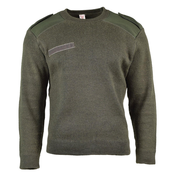 Prawdziwy francuska armia pullover oliwkowa skocznia sweter wojskowy