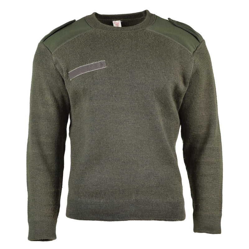 Prawdziwy francuska armia pullover oliwkowa skocznia sweter wojskowy