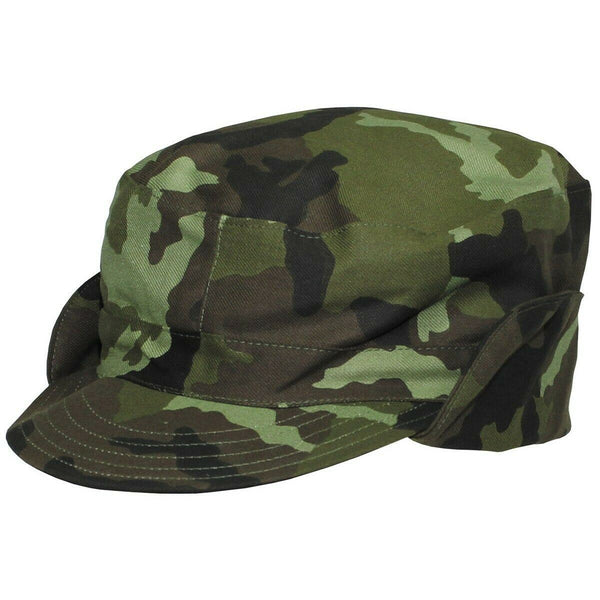 Oryginalny czeski wojskowy M95 Woodland Camouflage Field Field Cal Cap Necka