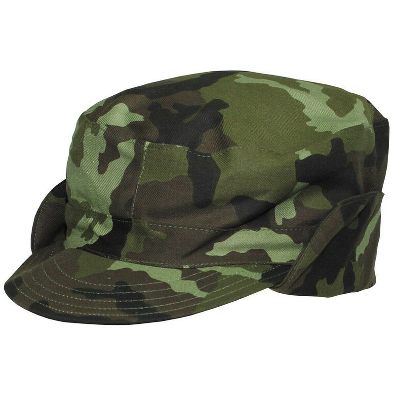 Oryginalny czeski wojskowy M95 Woodland Camouflage Field Field Cal Cap Necka