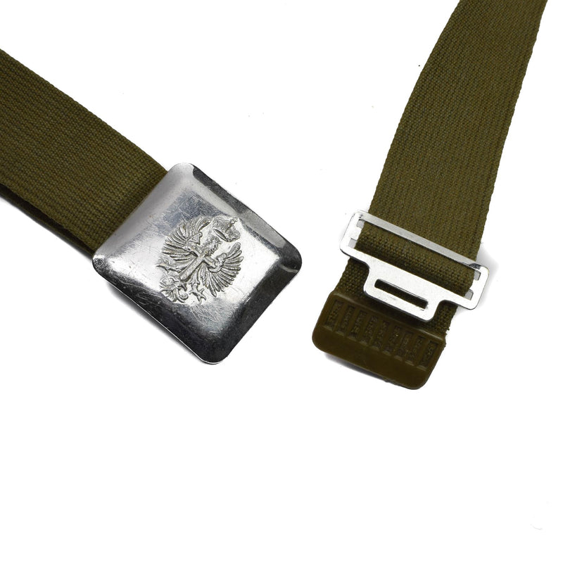 Prawdziwy hiszpański pasek armii armii vintage płócienne metalowe klamra formalny problem wojskowy