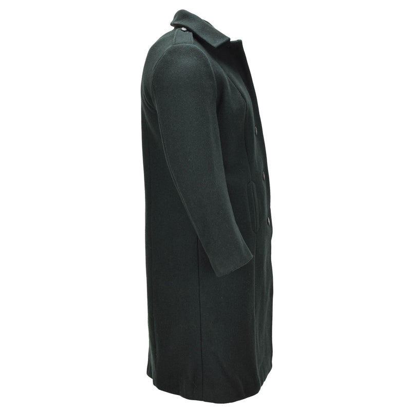 Oryginalny damski płaszcz wełniany armii kanadyjskiej z nadwyżki wojskowej w kolorze ciemnozielonym