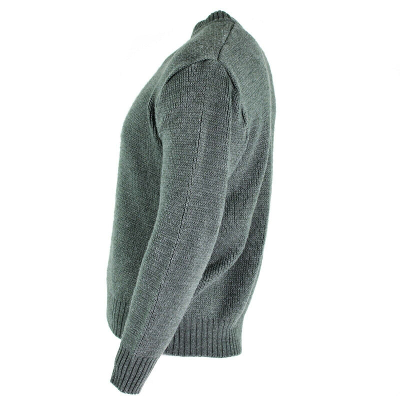 Oryginalny Szwajcarski Sweter Właski M74 Grey Virgin Wool z zamkiem błyskawicznym