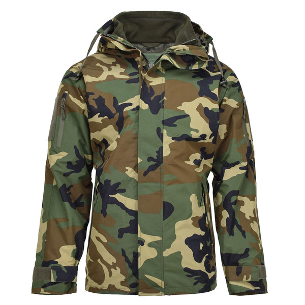 MIL-TEC Wojskowy styl Gen II wyłożony zimowa kurtka lasu Camo Soft Shell Parka
