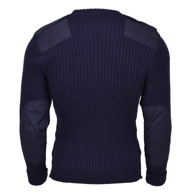 Prawdziwy brytyjski wojskowy niebieski pullover bodywararmer wełniany sweter komandos