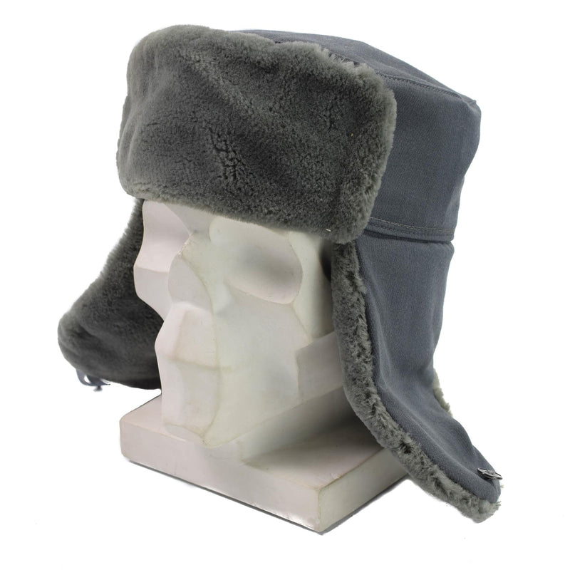 Oryginalny Oficer armii Wschodnich Niemiec Winter Hat Zimna pogoda Ushanka Faux Fur New