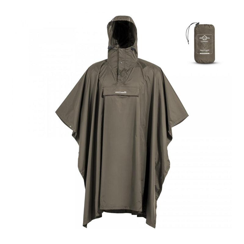 Pentagon CloudBurst Paknable Poncho Waterproof Oddychające oddychające detale odblaskowe