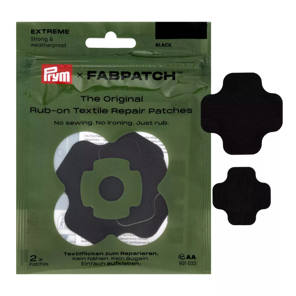 Samoprzylepne plastry naprawcze Prym FabPatch EXTREME, wodoodporne, czarne