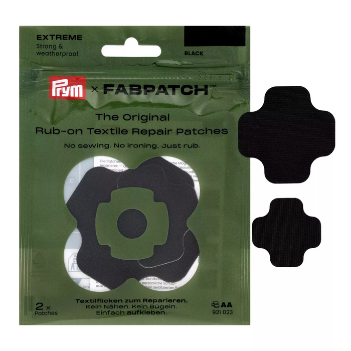 Samoprzylepne plastry naprawcze Prym FabPatch EXTREME, wodoodporne, czarne