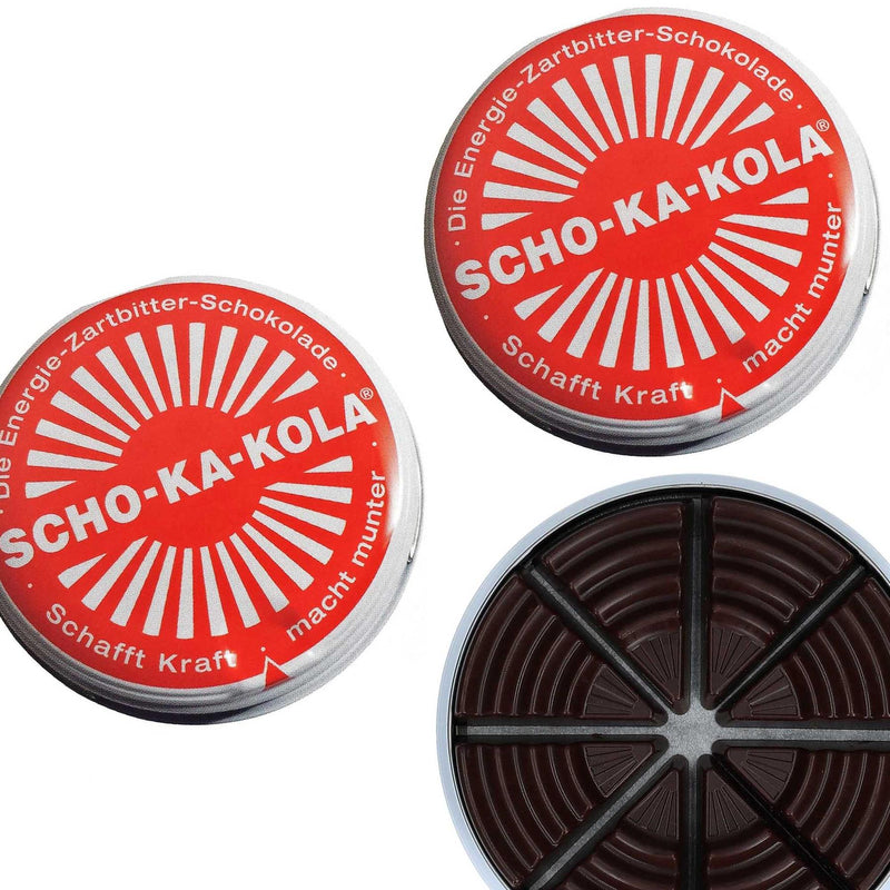 Niemiecka energia ciemna czekolada Scho-ka-kola kofeina i cola orzech 100 g puszka puszka