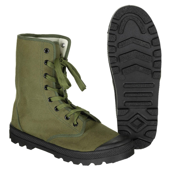 Oryginalne francuskie buty komandosów wojskowych wzmacniają obcasy vintage oliwki