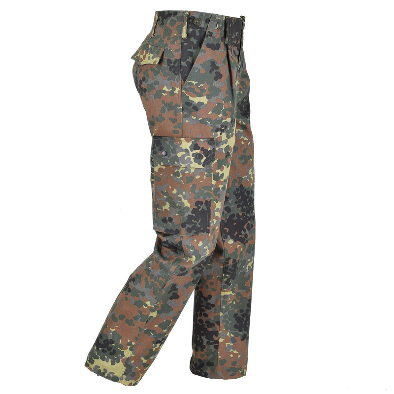 Marka MIL-TEC Styl armii niemieckiej jakość Flectarn Camo zwykłe spodnie z polami ładunkowymi