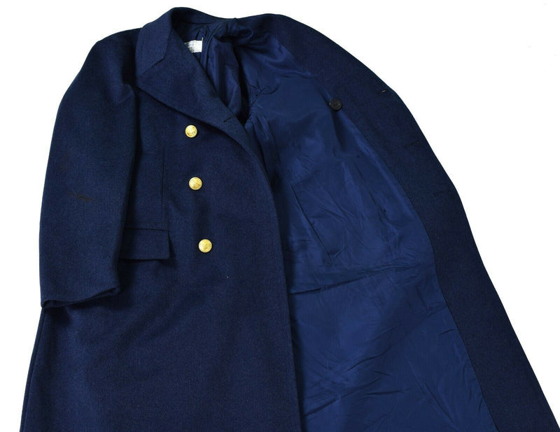 Oryginalny włoska armia wełniana płaszcz Blue wojskowy Air Force Long Coat