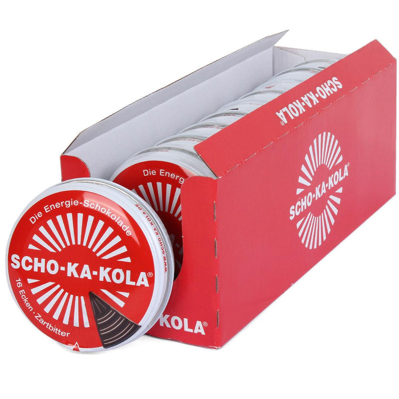 Niemiecka energia ciemna czekolada Scho-ka-kola kofeina i cola orzech 100 g puszka puszka