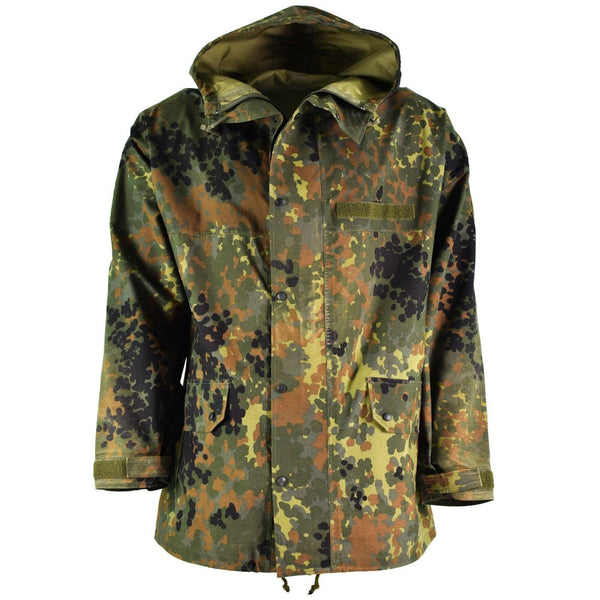 Oryginalna niemiecka kurtka polowa Goretex Flecktarn Wodoodporna deszcz