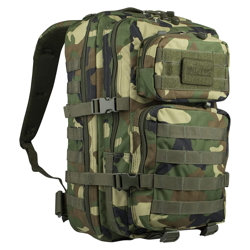 MIL-TEC Assault Trekking Rucksack 36L Backpack Woodland Camo Turing Daypack
