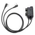 Earmor podwójny adapter PTT Kenwood Baofeng 2-pinowy przewodowy taktyczny zestaw słuchawkowy czarny