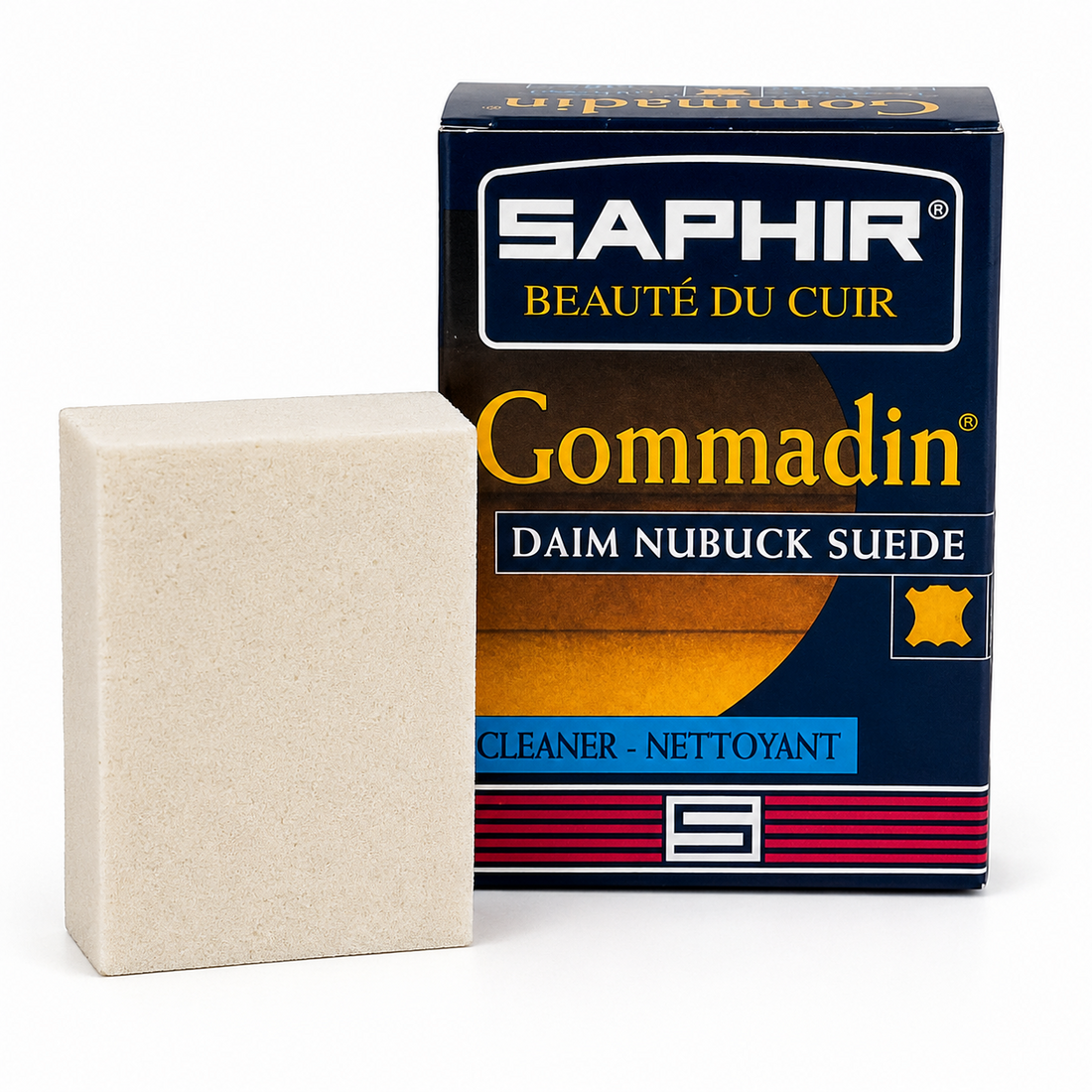 Gumka do czyszczenia Saphir Gommadin Suede Nubuk Kauczuk naturalny w kolorze beżowym