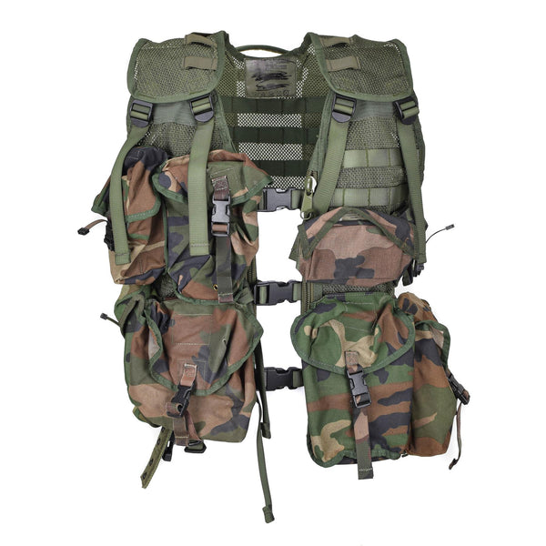 Oryginalna holenderska wojskowa kamizelka z oliwek ustawiona 7pcs modułowe laski Camo Molle
