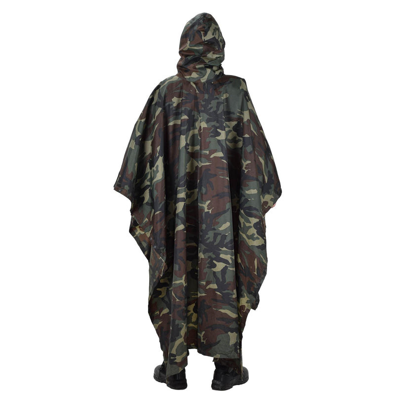 Oryginalne tureckie wojskowe kamuflaż poncho odporna na wodę Ripstop Hooded Army
