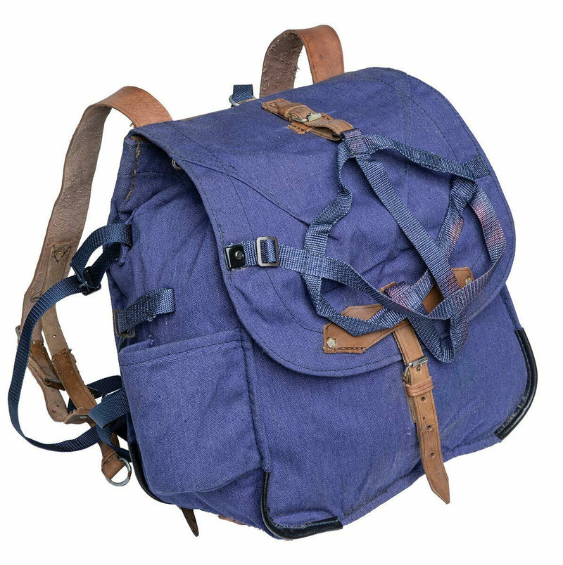 Oryginalna armia rumuńska plecak wojskowy Blue Canvas Haversack Bag Nowa