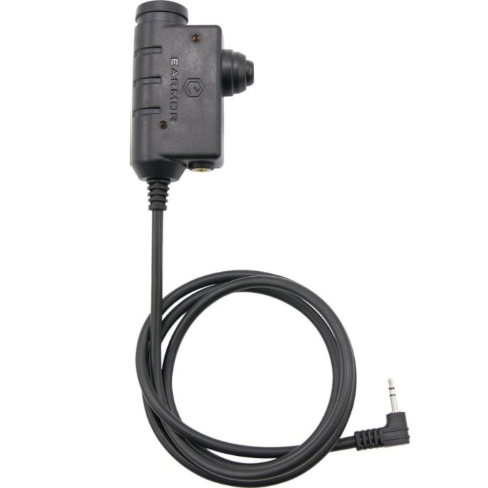 Adapter Earmor PTT Motorola 1-pinowy radiowy zestaw słuchawkowy przewodowy, taktyczny, czarny