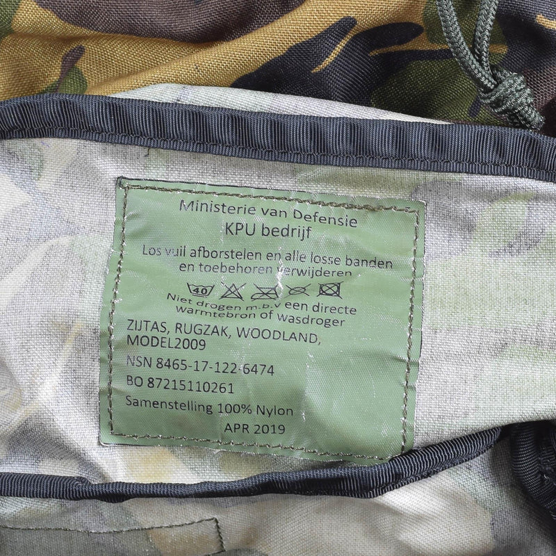 Prawdziwy holenderski wojskowy plecak DPM Wzór Rucksack Combat 60L Taktyczny plecak dzienny