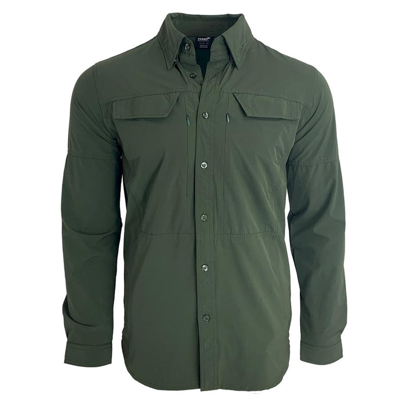 TEXAR DŁUGO-SLEEVE WOJSKA Koszula Slim Fit Trwałe odzież Klasyczne koszule armii